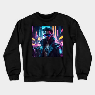 Hispanic/Latino Cyberpunk Male Crewneck Sweatshirt